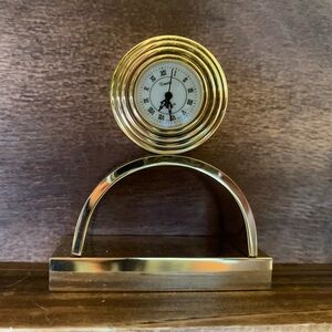 NEW Xanadu Gold Tilted Clock Paper Weight Watch Mother Of Pearl Face